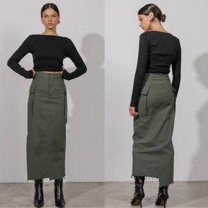 NWT Olive Women's cargo maxi Skirt size small